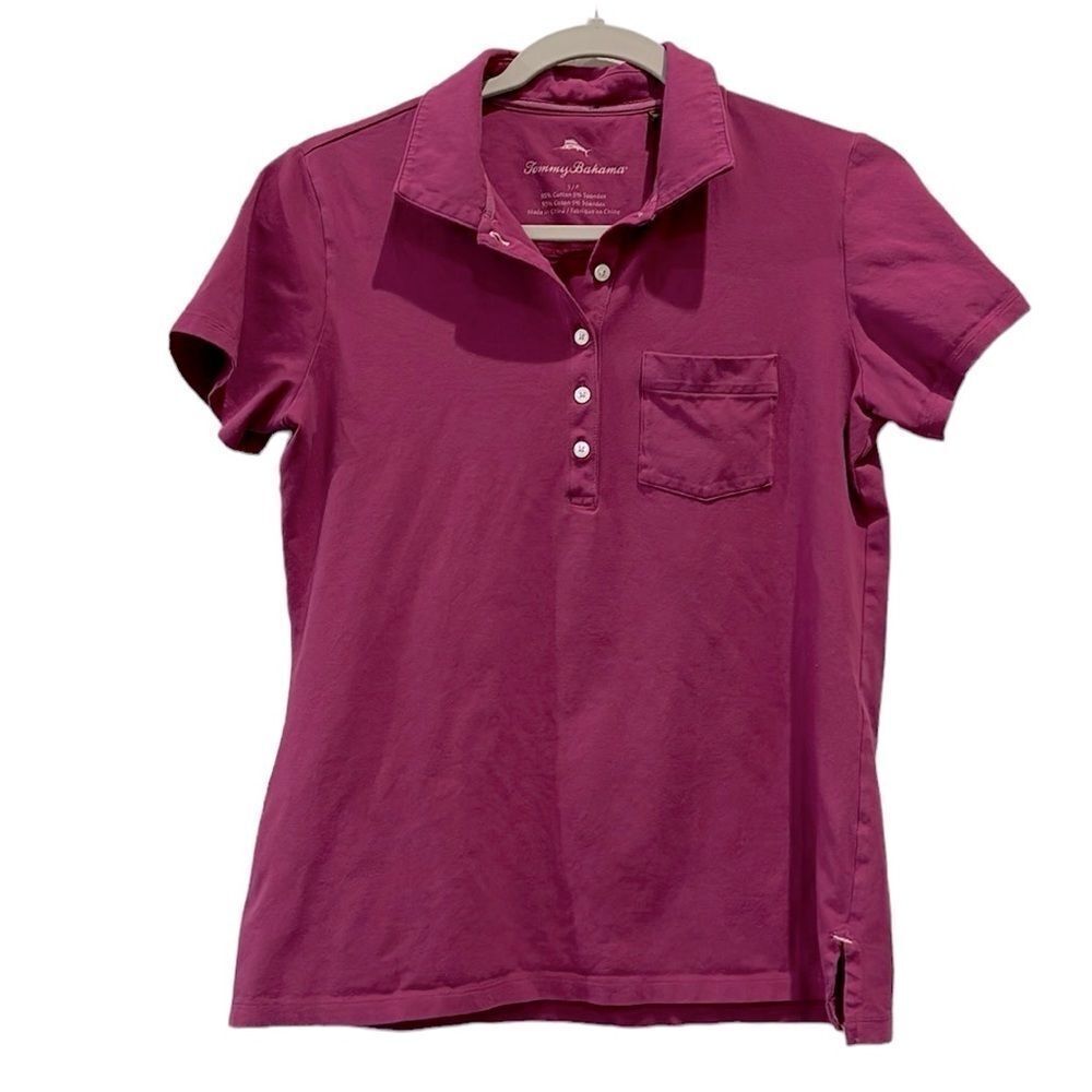 Tommy Bahama Short Sleeve Polo Golf Shirt Maroon Cranberry Small​​​​​​​
